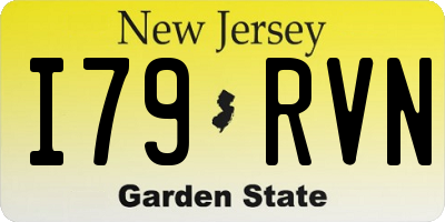 NJ license plate I79RVN