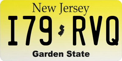 NJ license plate I79RVQ