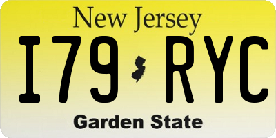 NJ license plate I79RYC