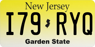 NJ license plate I79RYQ