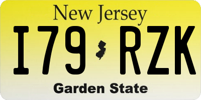 NJ license plate I79RZK