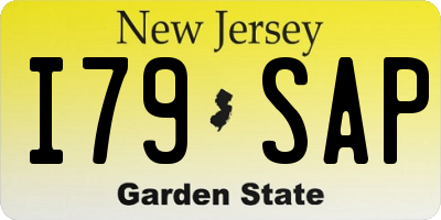 NJ license plate I79SAP