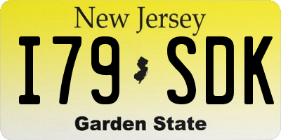 NJ license plate I79SDK