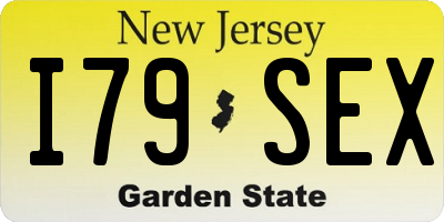 NJ license plate I79SEX