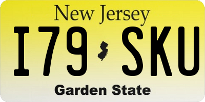 NJ license plate I79SKU