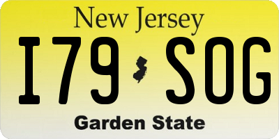 NJ license plate I79SOG