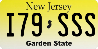 NJ license plate I79SSS