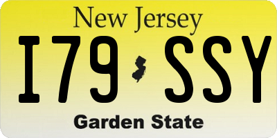 NJ license plate I79SSY