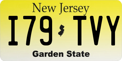 NJ license plate I79TVY