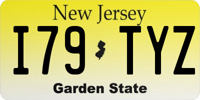 NJ license plate I79TYZ