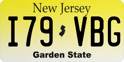 NJ license plate I79VBG