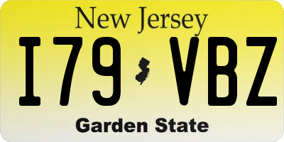 NJ license plate I79VBZ