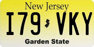 NJ license plate I79VKY