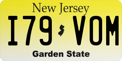 NJ license plate I79VOM