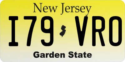 NJ license plate I79VRO