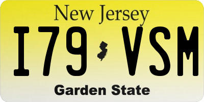 NJ license plate I79VSM