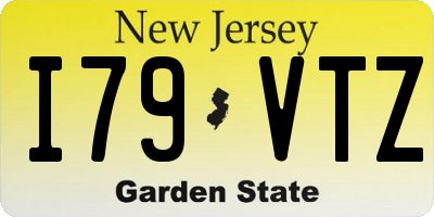 NJ license plate I79VTZ