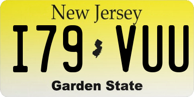 NJ license plate I79VUU