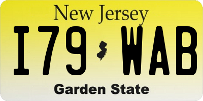 NJ license plate I79WAB