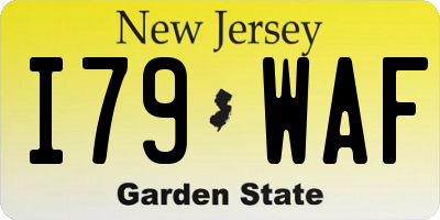 NJ license plate I79WAF