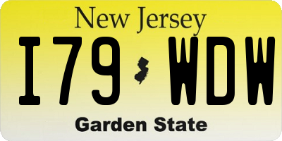 NJ license plate I79WDW