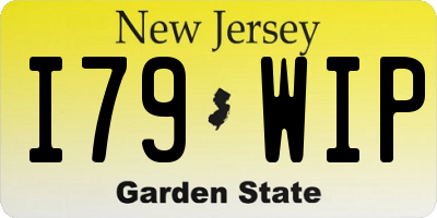 NJ license plate I79WIP