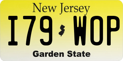 NJ license plate I79WOP