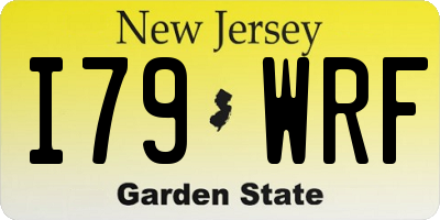 NJ license plate I79WRF