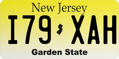 NJ license plate I79XAH