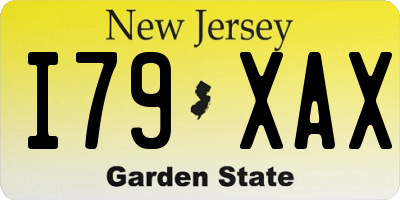 NJ license plate I79XAX