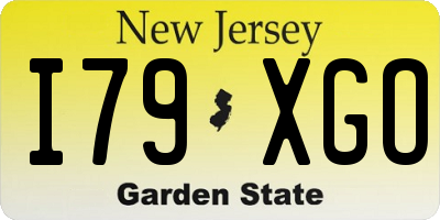 NJ license plate I79XGO