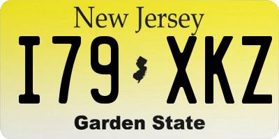 NJ license plate I79XKZ