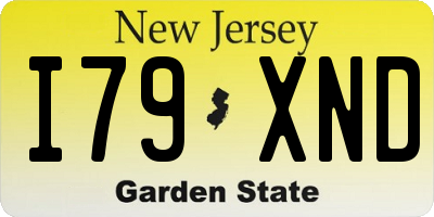 NJ license plate I79XND