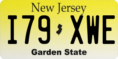NJ license plate I79XWE