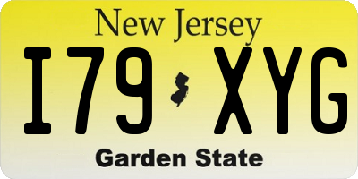 NJ license plate I79XYG
