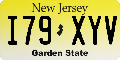 NJ license plate I79XYV