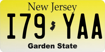 NJ license plate I79YAA