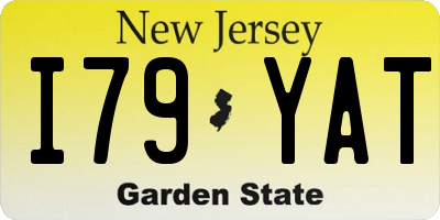NJ license plate I79YAT
