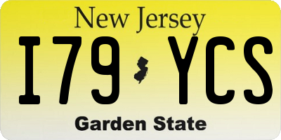 NJ license plate I79YCS