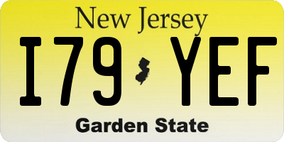 NJ license plate I79YEF