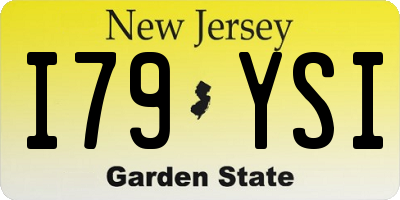 NJ license plate I79YSI
