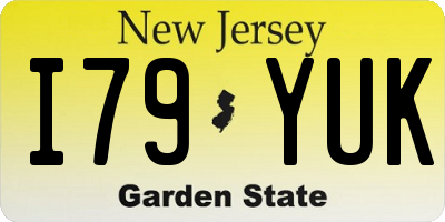 NJ license plate I79YUK