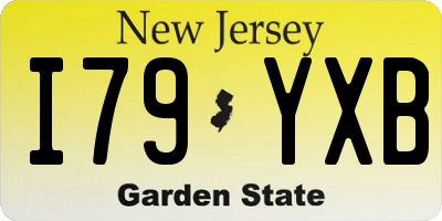 NJ license plate I79YXB