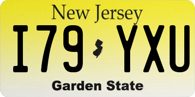 NJ license plate I79YXU