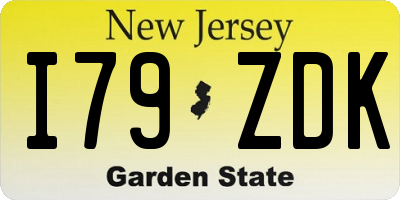 NJ license plate I79ZDK