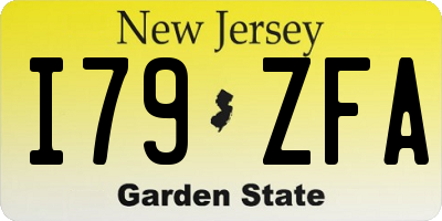 NJ license plate I79ZFA