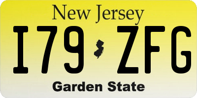 NJ license plate I79ZFG