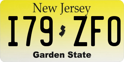 NJ license plate I79ZFO