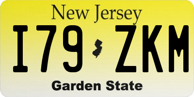 NJ license plate I79ZKM