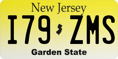 NJ license plate I79ZMS